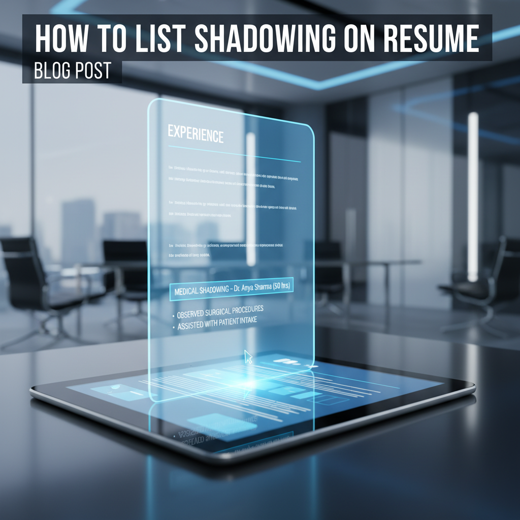 How to List Shadowing on Resume in 2026: The Definitive Guide (with Examples)